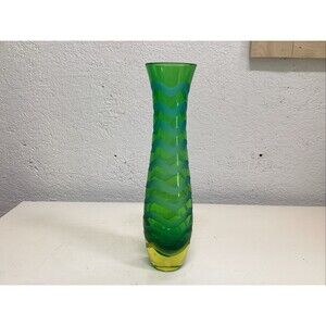 vintage murano style vase 12” swirl striped